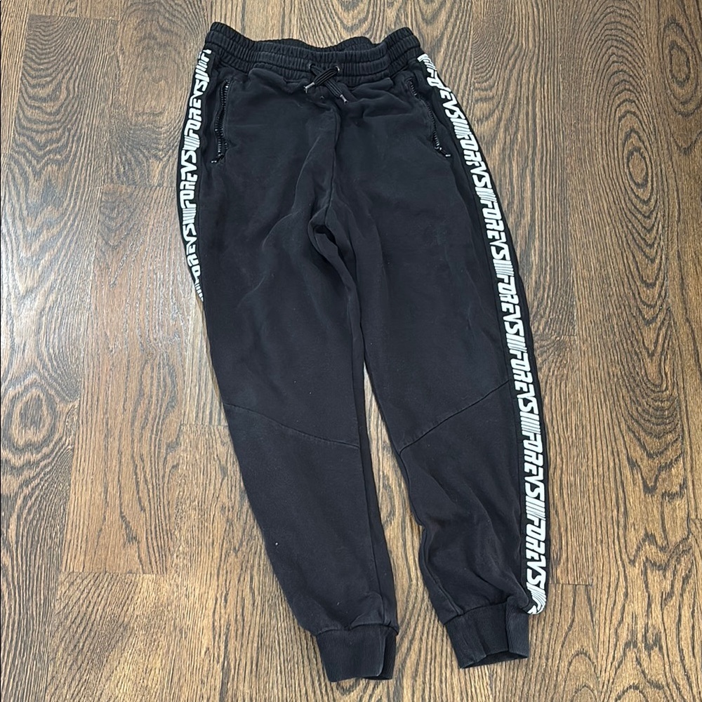 H&M Black Kids Joggers with White Side Stripes